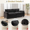 URRED Modular Sectional Sofa Comfy Cloud Couch, Modern Chenille Sofa Sleeper Deep Seat Couches with Ottoman/Pillows for Living Room (Black, 82.6'') by CozyNest Decor