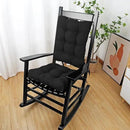 BUYUE Chair Cushion Set for Rocking Chair, Back Pillow & Seat Cushion with Ties, Original Woven Fabric Non-Slip Chair Pads for Elderly Sitting, Black by CozyNest Decor