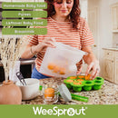 WeeSprout Silicone Freezer Tray with Clip on Lid Perfect Food Storage Container for Homemade Baby Food, Vegetable, Fruit Purees, and Breast Milk (Bright Orange, Ten 1.5 Ounce Sections) by TinyTreasures Baby Boutique