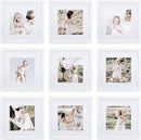 Sheffield Home 9 Piece Gallery Wall Frame Set, 12x12 Inch, White by CozyNest Decor