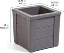 Step2 Lakewood Square Planter Box, Outside All-Season All-Weather Gardening Pot for Patio and Front Porch, Dark Cedar, 2-Pack by GreenHaven Gardens