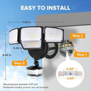 LUTEC 84W 9500LM LED Security Light Motion Sensor Outdoor Lights with Night Light, 4 Head LED Flood Lights Outdoor 5000K Daylight, IP65 Waterproof, Motion Detected Lights for Outside (Black) by GreenHaven Gardens