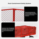 SUNNYFEEL 900 Lbs Capacity Heavy Duty Mesh Steel Garden Cart,Folding Utility Wagon with Removable Side Nets, Non-Slip Rubber Base, Red,Upgraded Version by GreenHaven Gardens