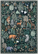 OJIA Jungle Print 5x7 Area Rugs for Living Room, Green Soft Washable Rugs for Bedroom Ultra-Thin Non-Slip Modern Rug, Stain Resistant Nursery Rug Carpet for Kids Playroom Nursery Dining Room by TinyTreasures Baby Boutique