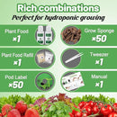 50pcs Hydroponic Grow Sponges for Aerogarden - Seed Sprout Pods Kit with Plant Food, Compatible with Most Indoor Hydroponics Plants Growing System by GreenHaven Gardens