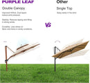 PURPLE LEAF 10ft Patio Umbrella Outdoor Round Umbrellas Large Cantilever Umbrella Windproof Offset Umbrellas Heavy Duty Sun Umbrella for Garden Deck Pool Patio, Beige by GreenHaven Gardens