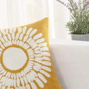 HWY 50 Mustard Yellow Decorative Throw Pillow Covers 18x18 Inch (1 Piece), Embroidered Cotton Modern Farmhouse Cushion Cover Pillow Case for Sofa Couch Living Room Bed, Sunflower by CozyNest Decor