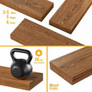 BAMEOS Floating Shelves, American Oak Wall Mounted Wooden Shelves with Invisible Brackets Set of 3, Hanging Wall Shelves Decoration for Bedroom, Bathroom, Living Room and Kitchen by CozyNest Decor