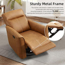 Swivel Rocker Recliner, Glider Rocking Chair, Nursing Chairs Swivel Glider Recliners with Soft Backrest, Leathaire Manual Reclining Sofa for Living Room Bedroom Apartment, Brown by TinyTreasures Baby Boutique