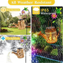 2 Pack Solar Lanterns Outdoor Waterproof,Hummingbird Watering Can Garden Decor,Hanging Solar Path Lights Yard Art,Outside Patio Decorations Gardening Birthday Gifts for Mom Grandma Women (with Hook) by GreenHaven Gardens