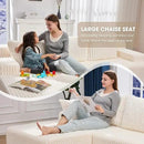 Hobestluk 96” Modular Sectional Sofa Couches L-Shape Couch 3 Seat Modular Sofa Memory Foam Sectional Couches for Living Room, Cloud Couch with Oversized Chaise (White, Stripe (Left Facing Chaise)) by CozyNest Decor