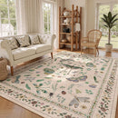 8x10 Area Rugs with Insect Print - Bug Rug Non-Shedding Stain Resistant Soft Carpet for Bedroom, Low Pile Ultra-Thin Machine Washable Carpet for Dining Room, Kids Nursery, Office (8'x10' Beige) by TinyTreasures Baby Boutique