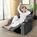 Rocking Recliner Chair, Massage Rocker Recliner Chair with Vibration Massage and Heat, USB and Type-C Ports,360° Swivel Faux Leather Chairs, Living Room, Bedroom, Nursery, RV, Dark Grey by TinyTreasures Baby Boutique