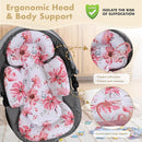 Infant Car Seat Insert, 2-in-1 Head & Body Carseat Support for Baby Newborn Toddler with Strap Covers, Reversible Ultra-Soft Cushion for Baby Carseat, Stroller, Swing & Bouncer by TinyTreasures Baby Boutique