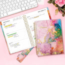 SUNEE Academic Planner 2025-2026 Weekly and Monthly - from July 2025 to June 2026, 6.4"x8.3" School Year Calendar Daily Planner with Monthly Tab, Flexible Cover, Note Pages, Spiral Binding, Marble by TinyTreasures Baby Boutique