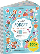 Whimsical Sticker Book Activity for Kids, Into The Forest by Cupkin, Toddler Airplane Travel Essentials, 500+ Stickers for Kids 12 Scenes + Coloring Book Pages, Crafts Ages 2-8 by TinyTreasures Baby Boutique