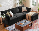 102.6" Modular Sectional Sofa, L Shaped Couch Set for Living Room, 3-Seater Comfy Cloud Couches with Movable Storage Ottoman,DIY Combination - Chenille Black by CozyNest Decor