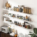 Fun Memories Farmhouse Floating Shelves - 8 Inch Deep Rustic Wood Wall Shelf - Premium Solid Pine Wood Storage Shelf for Kitchen Living Room Bedroom - 30" W x 8" D - Set of 2 - White by CozyNest Decor