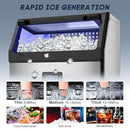 Commercial Ice Maker Machine 250LBS/24H with 75LBS Storage Bin, Stainless Steel Undercounter/Freestanding Ice Maker Machine for Home Bar Outdoor, 80PCS Ice Cubes Ice Machine, Self Cleaning by CozyNest Decor