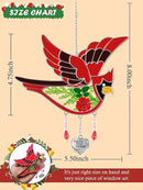 KY&BOSAM Follow Your Dream Cardinal Suncatcher Glass Panels Suncatchers Pressed Real Flower Wings in Glass Suncatchers Birthday Mother`s Day Ornament for Windows with Heart Charm by GreenHaven Gardens