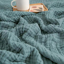 EMME Cotton Throw Blanket for Couch Soft Muslin Blankets 50"x60" Lightweight Breathable Blanket All Season Gauze Blanket, Teal by CozyNest Decor