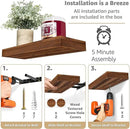 Sorbus Floating Shelves for Wall, Bathroom Shelves Wall Mounted for Kitchen, Bedroom, Bathroom Storage Over Toilet, Hanging Book Shelf for Ｗall Home Decor Living Room (Walnut, 3 Pack) by CozyNest Decor
