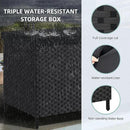 YITAHOME 230 Gal Outdoor Storage Box, XXL All-Weather Wicker Deck Box for Patio Furniture, Cushions, Pool Accessories and Garden Tools - Black by CozyNest Decor