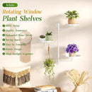 WIndow Rotating Plant Stand Shelf Indoor Black Metal Floating Shelves 3-Tier Wall Mount Plant Holders for Living Room Wall Planter Modern Home Decor for Gardening by GreenHaven Gardens