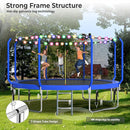 Upgraded Trampoline 8FT/10FT/12FT/14FT With Basketball Hoop, Light, Sprinkler, Stakes - Outdoor Backyard for 4-6 Kids and Adults by TinyTreasures Baby Boutique