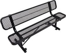 4/6/8 Feet Park Bench for Outside Heavy Duty Metal, Garden Benches Outdoor Bench with Backrest & Portable Frame, for Shopping Malls Stores Parks Patios Decks, Black by GreenHaven Gardens