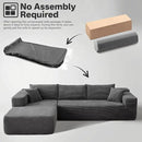 104" Cloud Sectional Couches for Living Room,L Shaped Boneless Couch in A Box,Sleeper Sofa with Comfy Chaise No Assembly Required,Grey by CozyNest Decor