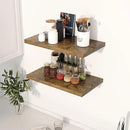 24" Floating Shelves for Wall, 12" Deep Slim Rustic Brown Floating Shelves, Wall-Mounted Shelves for Bedroom, Living Room, Kitchen, Bathroom - Set of 2 by CozyNest Decor
