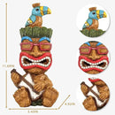 Solar Tiki Statue Decor-Outdoor Statues-Funny Guitar - Tiki Bird Tiki Bar Decorations 11.69 inch Tall for Outdoor Patio, Balcony, Yard, Backyard,Lawn,Tiki Gifts by GreenHaven Gardens