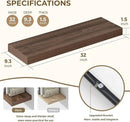 Dreamland 32 Inches Floating Shelves for Wall, 9.3" Deep Long Floating Shelves Set of 2, Large Display & Storage Shelf, Wall Shelf for Bathroom Bedroom Living Room Kitchen Office, Walnut by CozyNest Decor