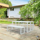 Aoodor 3-Piece Outdoor Patio Dining Set, Aluminum Furniture Set with 1 Rectangular Picnic Table and 2 Benches for Garden, Lawn, Yard by GreenHaven Gardens