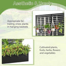 Trellis for Climbing Plants Outdoor，Mental Garden Bed with Drainage Holes Outdoor Privacy Screen Design Tall planters for herb Flower Vegetables 73"x47"x16", Black-Louvered by GreenHaven Gardens