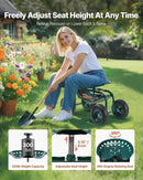 VEVOR Rolling Garden Cart with Swivel Seat, Heavy Duty Garden Seat with Storage Basket & Tool Tray, 300 lbs Weight Capacity, Outdoor Utility Gardening Stool Scooter for Lawn Yard Planting Weeding by GreenHaven Gardens