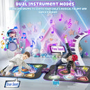 Dance Mat, 2025 Light Up 2-Player Opposing Dance Pad with Single & Double Player Modes, 12-Button Kids Music Toys with Bluetooth, Birthday for 3-12 Year Old Boys Girls by TinyTreasures Baby Boutique