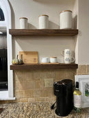 joelsantiques 24 Inch Wooden Floating Shelves for Wall - 24x8x2 in - Made of Natural Wood - Heavy Duty Rustic Wall Shelves for Bedroom - Perfect for Living Room, Kitchen - Medium Brown by CozyNest Decor