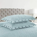 MarCielo 3-Piece 100% Cotton Oversized Bedspread Lightweight Quilt Coverlet Embroidery Farmhouse Bedding Set (TW Mint Green Blue, Oversized Queen (100"x106")) by CozyNest Decor