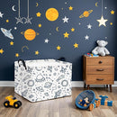 HIYAGON Rectangular Space Basket for Boys Kids Baby Storage Basket Storage Bin Organizer Box Room Decor(Spaceships) by TinyTreasures Baby Boutique