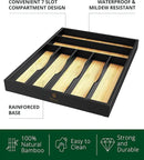 ROYAL CRAFT WOOD Luxury Bamboo Kitchen Drawer Organizer - Silverware Organizer - Utensil Holder and Cutlery Tray with Grooved Drawer Dividers for Flatware and Kitchen Utensils (7 Slot) by CozyNest Decor