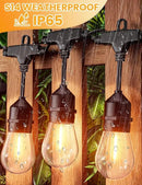 Svater Outdoor Led String Lights 75 FT, Patio Lights for Outside with 26pcs S14 Shatterproof Bulbs, IP65 Waterproof Commercial Grade Market Light, 1 Watt E26 Dimmable 2700K Warm White by CozyNest Decor