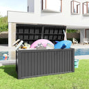 180 Gallon Resin Deck Box, Lockable Patio Outdoor Storage Box for Furniture, Garden Tools and Tools Storage, Waterproof Outside Storage Boxes - Black by GreenHaven Gardens