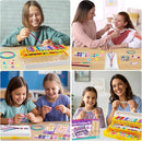 Friendship Bracelet Making Kit with Storage Box,DIY String Bracelet Arts and Craft for Girls Aged 8-12,Kids' Travel Activity Toy Set,Birthday Gifts for Ages 6 7 8 9 10 11 12 Year Old (White/Yellow) by TinyTreasures Baby Boutique