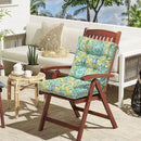 LVTXIII Outdoor Tufted Low Back Cushions, Solid Fluffy Seat and Back Chair Cushion with Ties, Patio Replacement Rocking Chair Cushion for Outdoor Furniture Use, 21 W x 21D, 2 Pack, Damask Green by GreenHaven Gardens