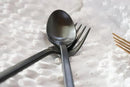 Fortessa Arezzo 18/10 Stainless Steel Flatware, 5 Piece Place Setting, Service for 1, Brushed Black - 5PPS-1656B-05 by CozyNest Decor