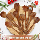 comfoyar Teak Wooden Spoons for Cooking, 10 Pieces Kitchen Cooking Utenails Set with Spatula and Ladle, Heat Resistant Kitchen Cookware for Nonstick Pan by CozyNest Decor