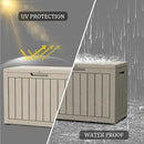 45 Gallon Lockable Resin Deck Box, Waterproof & UV-Resistant Outdoor Storage Box for Outdoor Cushion Storage, Garden Tools & Pool Accessories Storage, Gray by CozyNest Decor