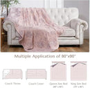 jinchan Boho 100% Cotton Muslin Queen Size 80x90 Inches Blanket Lightweight 4-Layer Quilted Soft Pink Multi Floral Throw Blanket Reversible Comfy Flower Rustic All Seasons Couch Bedroom Decor by CozyNest Decor
